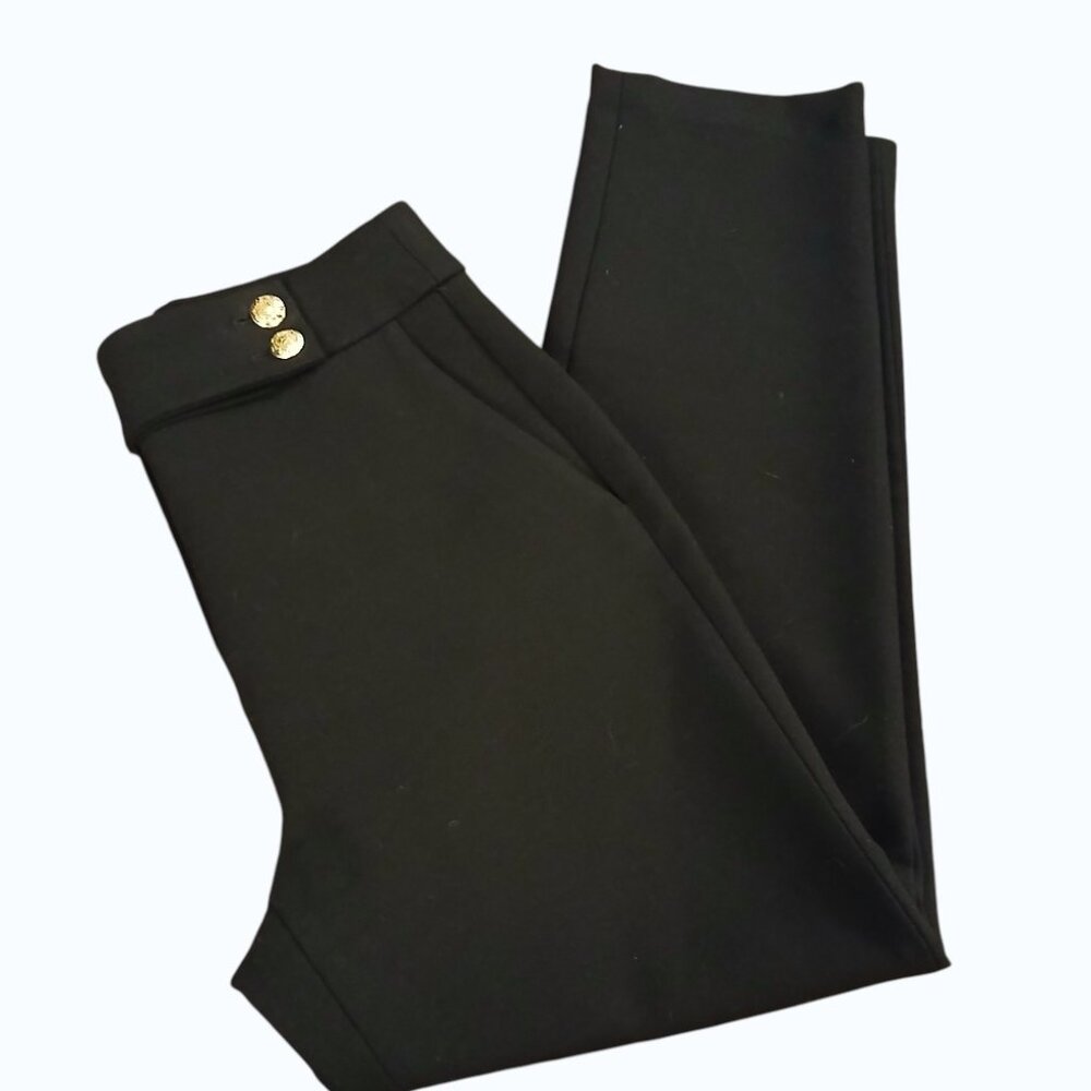 VERONICA BEARD Renzo Slim Leg Ankle Gold Crest Buttons Pants - Like New - Picture 5 of 16